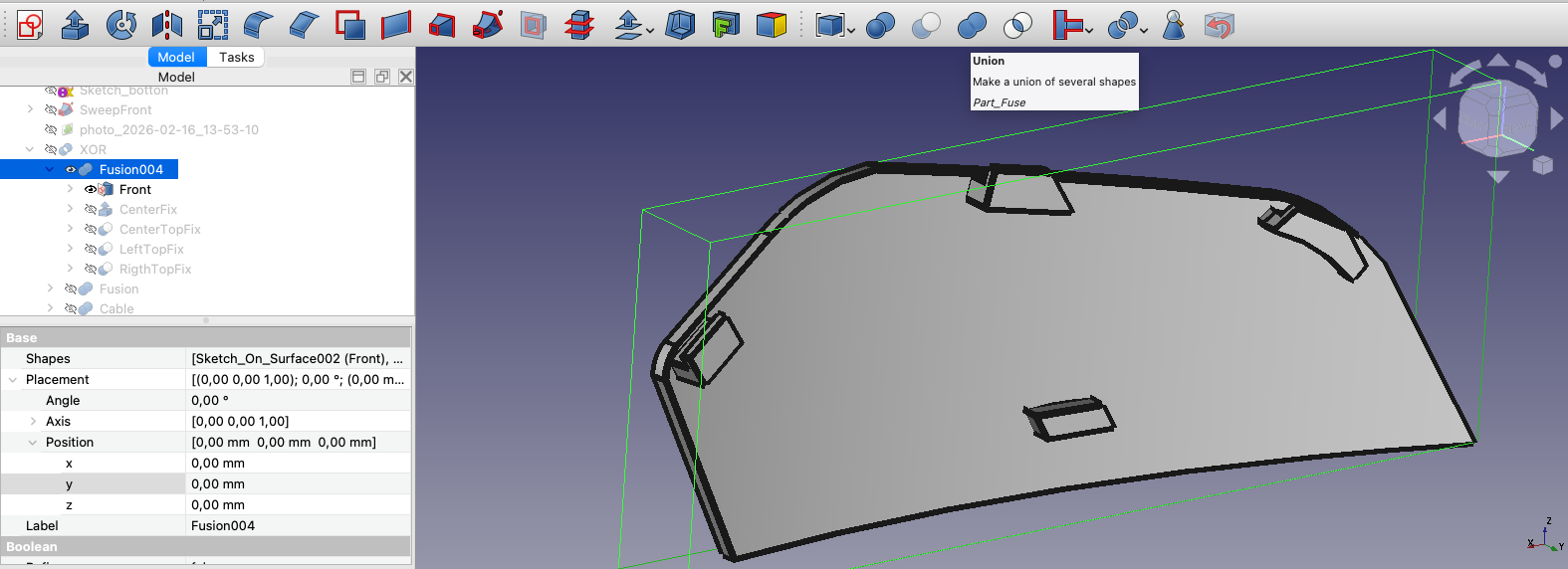 наложение крепежа