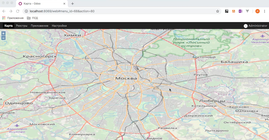 карта в Odoo